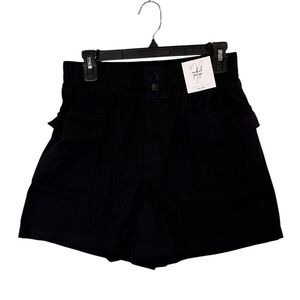 Rachel Paige Black Everyday Cotton Cargo Style Shorts Black sz M